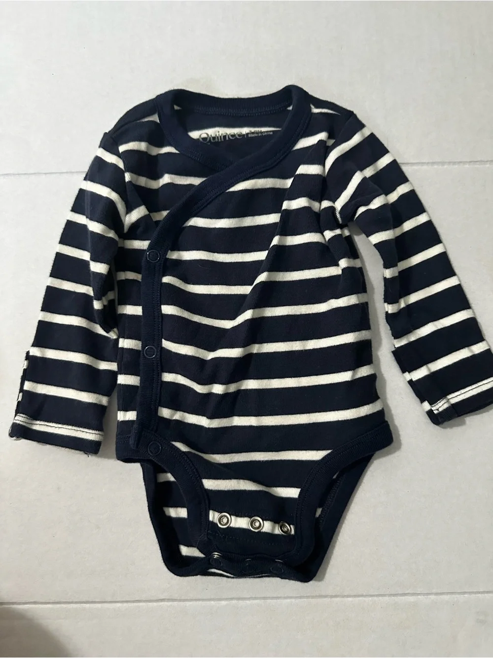 QUINCE Bundle of 2 100% Organic Cotton Kimono Baby Bodysuits 3-6M